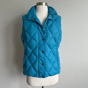 Lands' End Blue Quilted Puffer Vest Small Blue